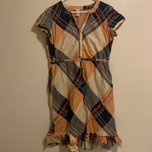 Plaid Tie Waist Dress